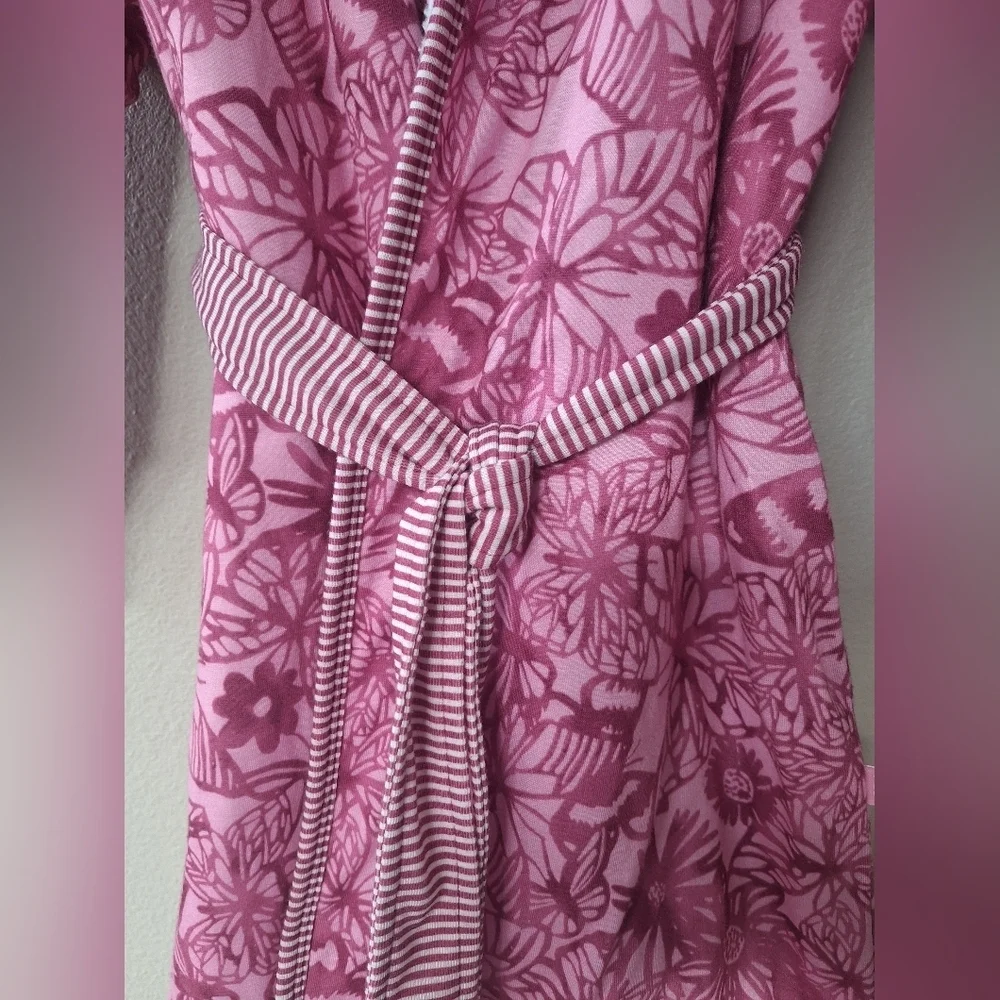 Woodrow & Friends Girls Pink Bath Robe Pink Butterflies Size 10/12